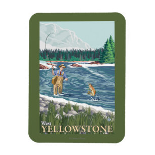 Imán Fly Fisherman - West Yellowstone, Montana