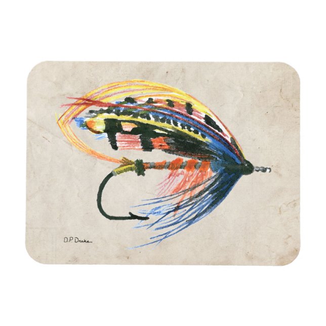 Imán FlyFishing Lure Art Salmon Fly Lure (Horizontal)