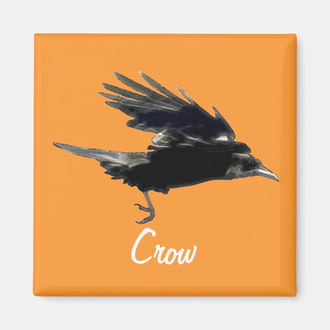 Imán Flying Black Crow Birdlover Magnet (Frente)