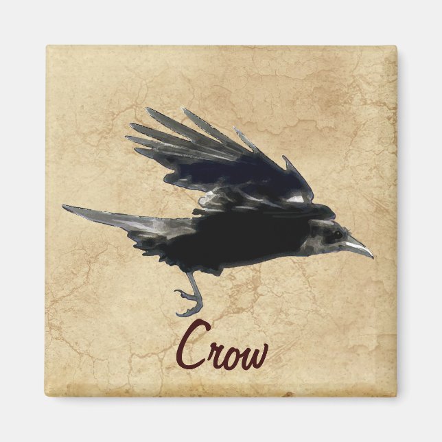 Imán Flying Crow Birdlover Willife Supporter Magnet (Frente)