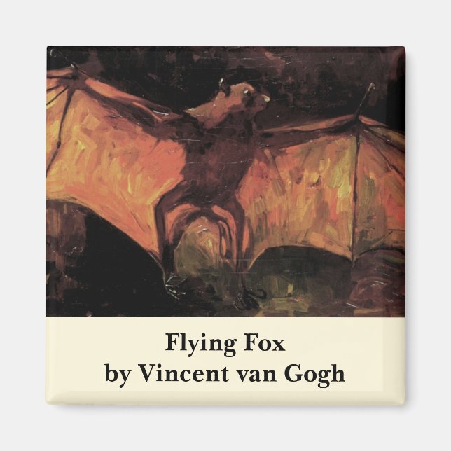 Imán Flying Fox Bat de Vincent van Gogh (Frente)
