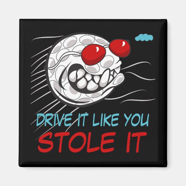 Imán Flying Golf Ball con gafas de sol negro (Frente)