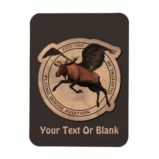 Imán Flying Moose Aviation Patch (Vertical)