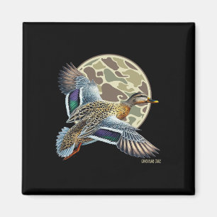 Imán Flying Mottled Duck Camouflage Camo Caza de Patos 