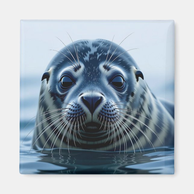 Imán Foca linda de cerca (Frente)