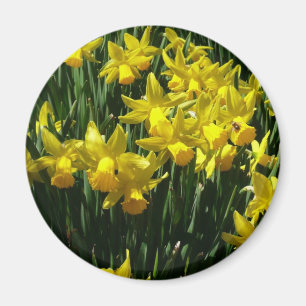 Imán Focos amarillos y flores de primavera alegres