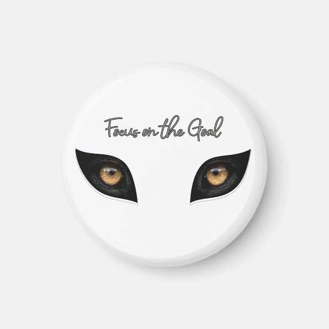 Imán Focus on the Goal - Intense Leopard Eyes Art (Frente)