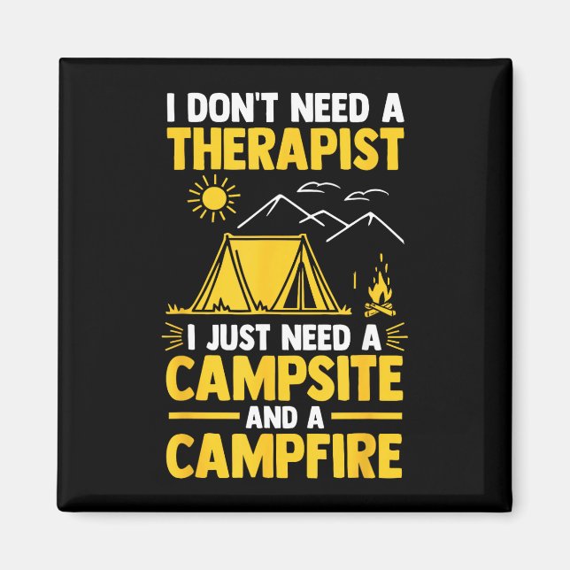 Imán Fogata de camping vida de campamento bosque campis (Frente)