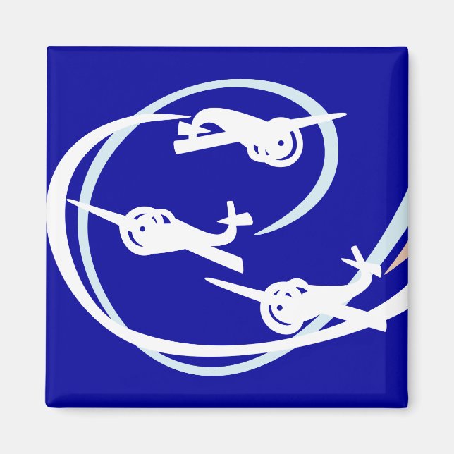 Imán Fokker Air show blanco y azul (Frente)