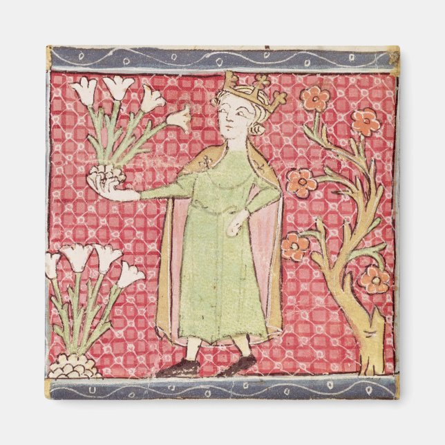 Imán Fol.58v Abril: Picando flores (Frente)