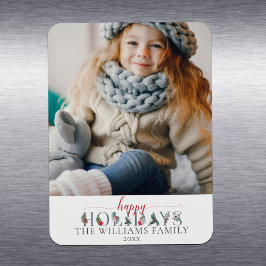 Imán Foliage Festividad Felices Fiestas Saludo Floral