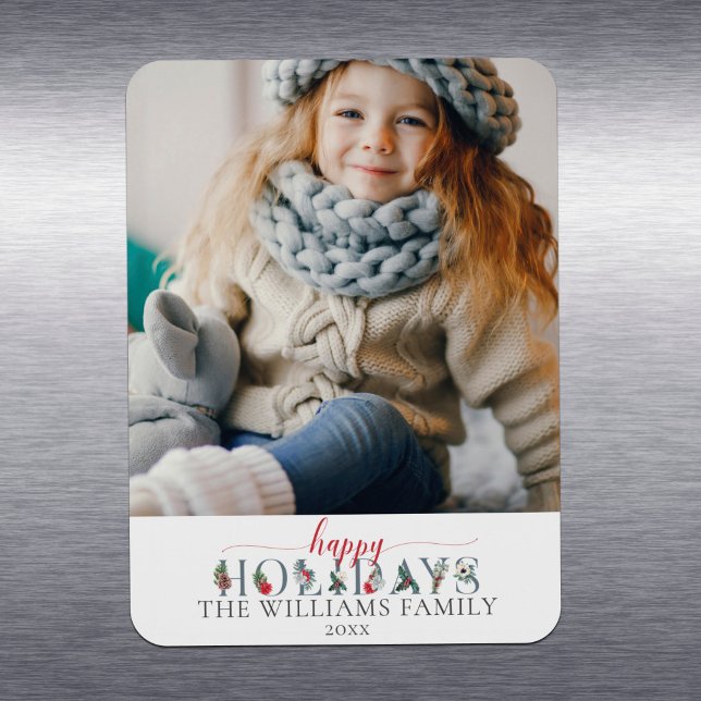 Imán Foliage Festividad Felices Fiestas Saludo Floral (Subido por el creador)