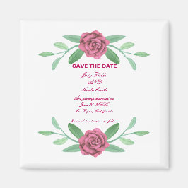 Imán Foliage Floral Pink Save The Date