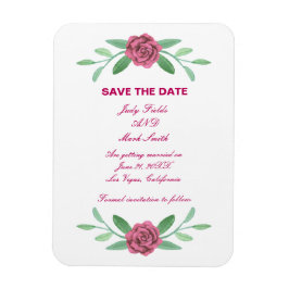 Imán Foliage Floral Pink Save The Date