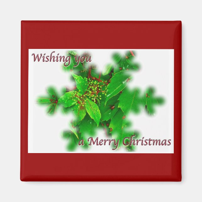 Imán Foliage Merry Christmas Magnet (Frente)