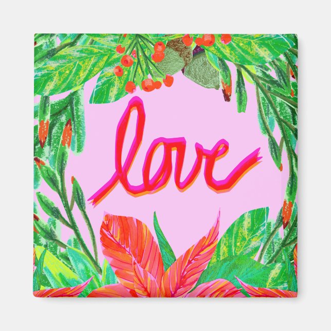 Imán Foliage navidades - Amor (Frente)