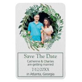 Imán Foliage Wreath Wedding Save the Date