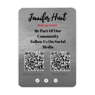Imán Folletos de moda Invitación a código QR en medios
