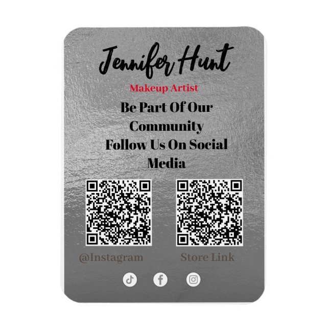 Imán Folletos de moda Invitación a código QR en medios  (Vertical)