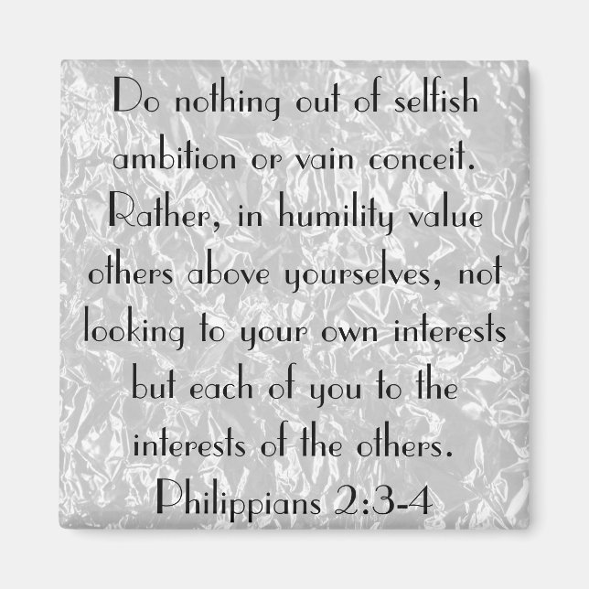 Imán Fomento de la Biblia Verse Filipinas 2:3-4 (Frente)