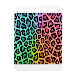 Imán fondo arcoíris leopardo
