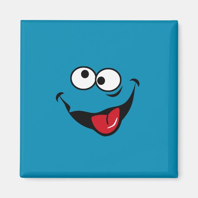 Imán Fondo azul personalizado de cara divertida (Frente)