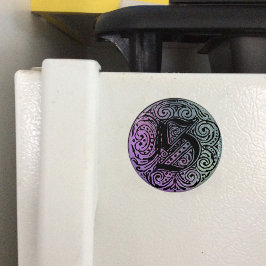 Imán Fondo azul púrpura del Monograma S