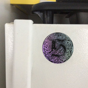 Imán Fondo azul púrpura del Monograma S