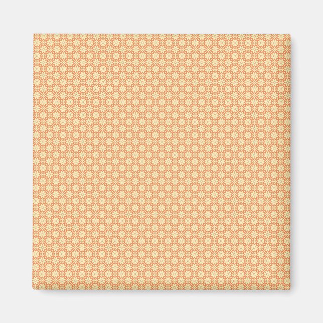 Imán Fondo blanco y naranja con un diseño elegante (Frente)