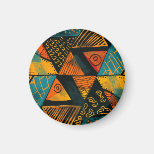 Imán Fondo colorido con motivos africanos