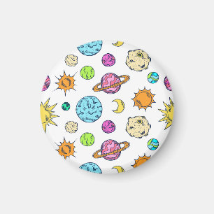 Imán Fondo cósmico de Doodles espaciales