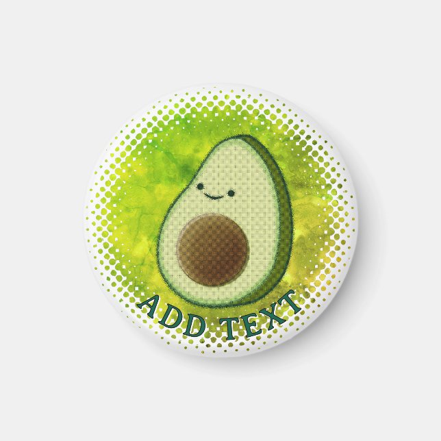 Imán Fondo de acuarela de aguacate Personalizado lindo (Frente)