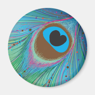 Imán Fondo de las líneas de plumas de Peacock