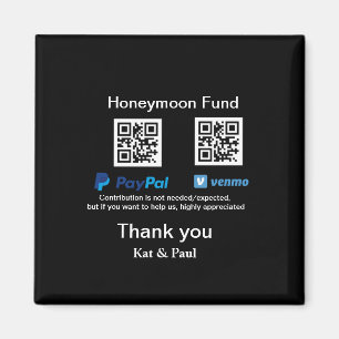 Imán Fondo de luna de miel PayPal Venmo código QR graci