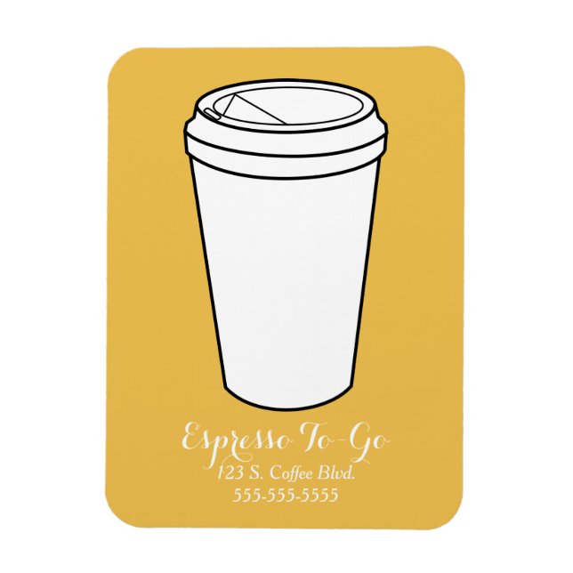 Imán Fondo de mostaza comercial de Espresso To Go (Vertical)