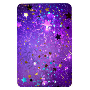 Imán Fondo de papel de aluminio púrpura con estrellas
