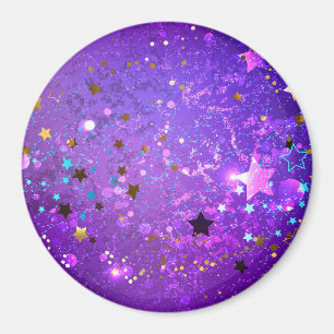 Imán Fondo de papel de aluminio púrpura con estrellas