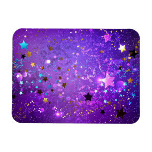 Imán Fondo de papel de aluminio púrpura con estrellas