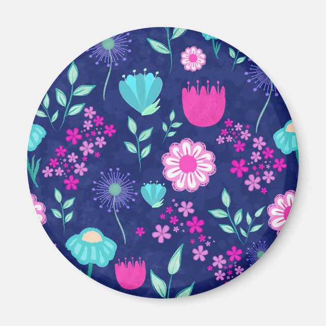 Imán Fondo de patrón floral corto (Frente)