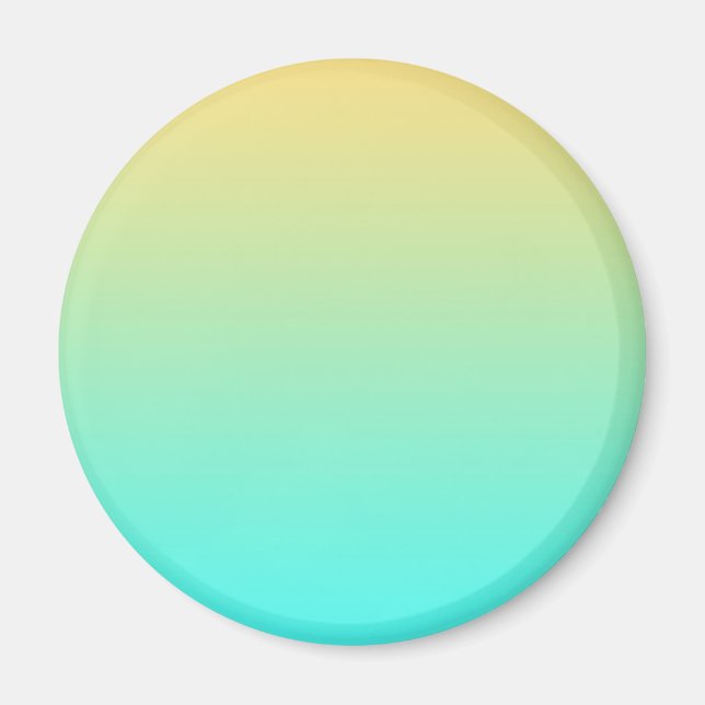 Imán Fondo degradado pastel turquesa amarillo (Frente)