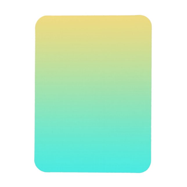 Imán Fondo degradado pastel turquesa amarillo (Vertical)