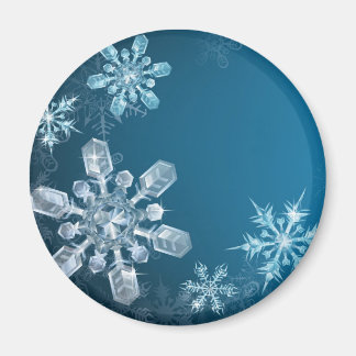 Imán Fondo del copo de nieve de los Navidades azules