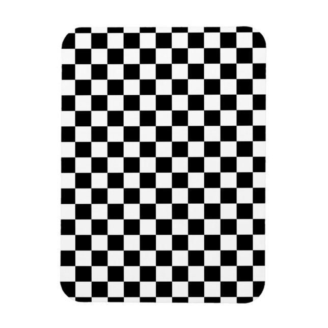 Imán Fondo del tablero de cheques en blanco y negro (Vertical)