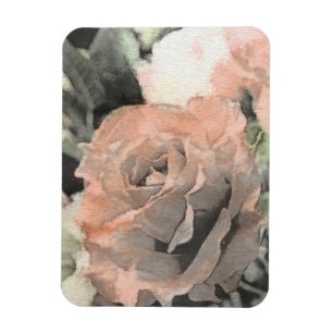 Imán fondo floral del vintage del arte con rosa claro
