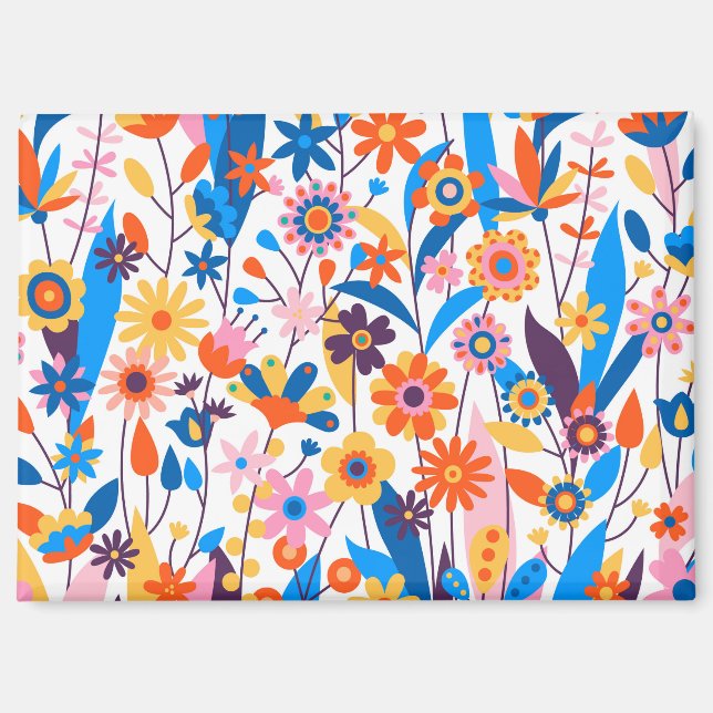 Imán Fondo floral multicolor exótico-32939 (Anverso)
