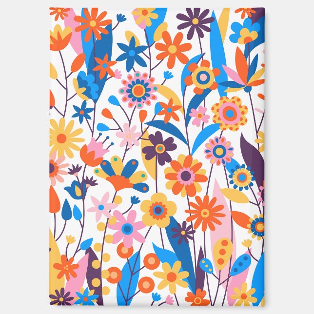 Imán Fondo floral multicolor exótico-32939 (Anverso)