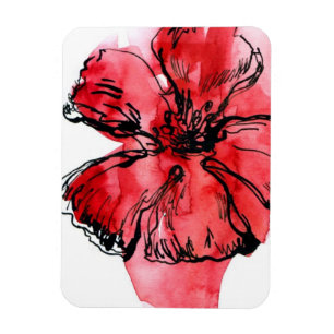 Imán Fondo floral pintado abstracto 4