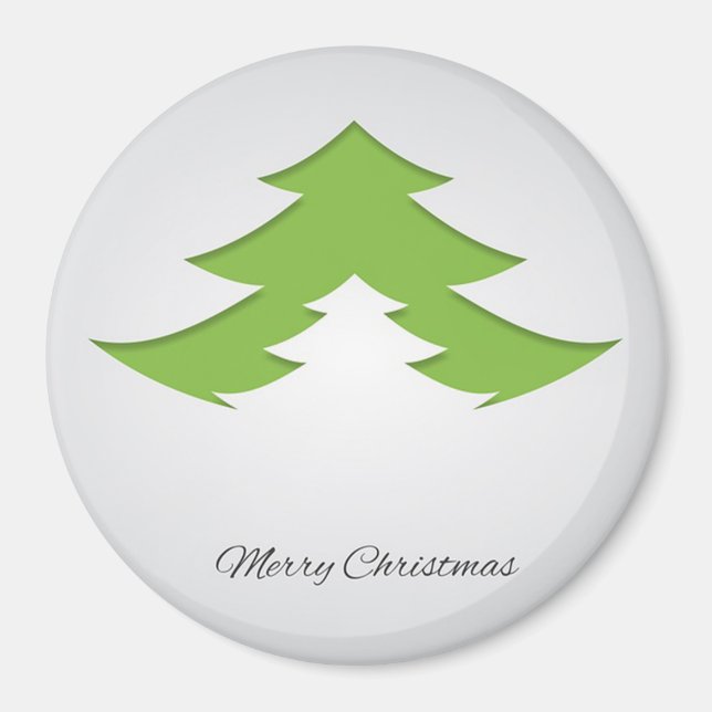 Imán Fondo gris con árbol de Navidad (Frente)