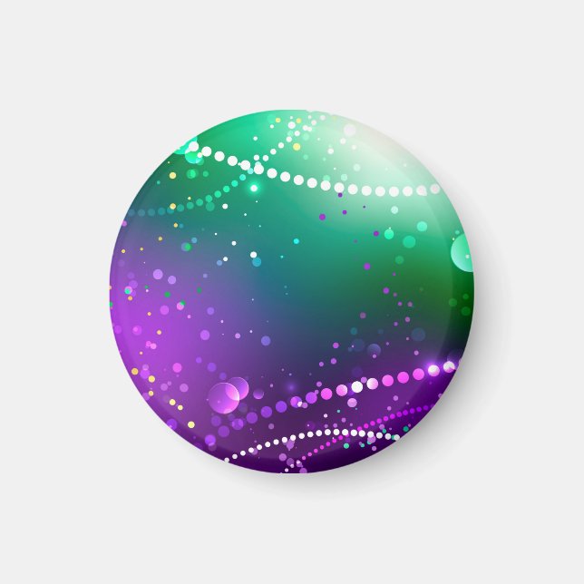 Imán Fondo morado festivo Mardi Gras (Frente)