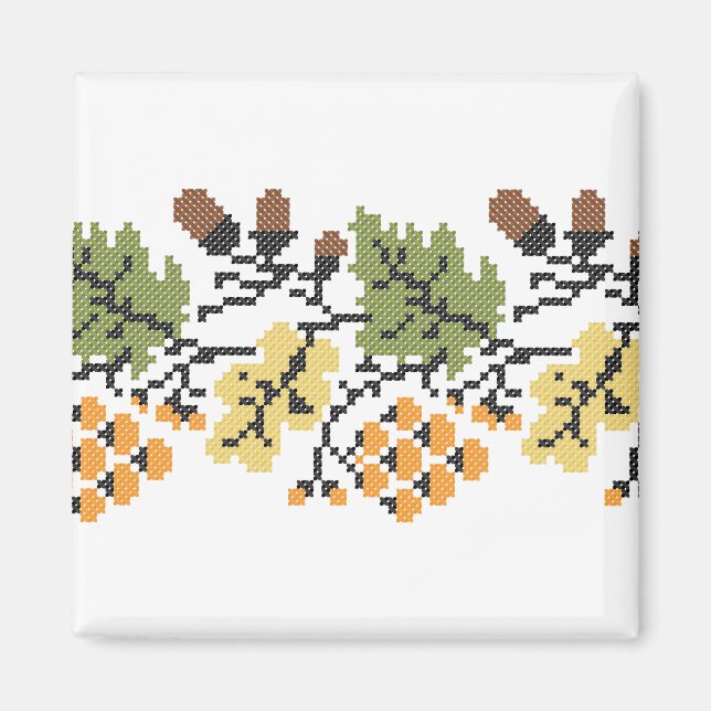 Imán Fondo otoñal de roble (Frente)